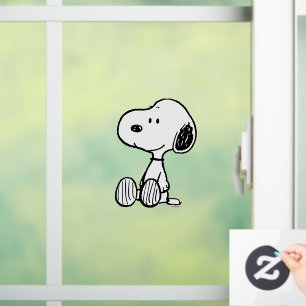 Autocollant Pour Fenêtre PEANUTS   Snoopy on Black White Comics