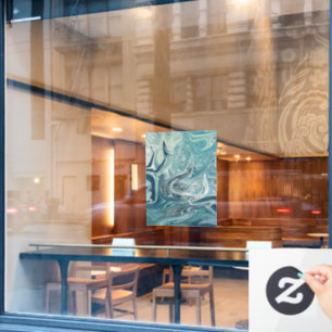 Autocollant Pour Fenêtre Peinture Abstraite de la mer Bleue