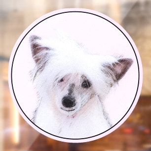 Autocollant Pour Fenêtre Peinture chinoise en poudre - Art Chien