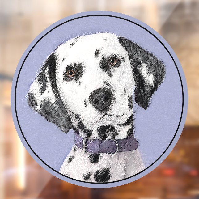 Autocollant Pour Fenêtre Peinture Dalmatienne - Cute Original Chien Art (Feuille 2)