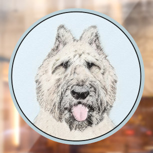 Autocollant Pour Fenêtre Peinture de Bouvier des Flandres - Art canin origi