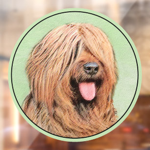Autocollant Pour Fenêtre Peinture de Briard - Jolie illustration originale
