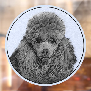 Autocollant Pour Fenêtre Peinture de caniche Miniature Jouet noir Art origi