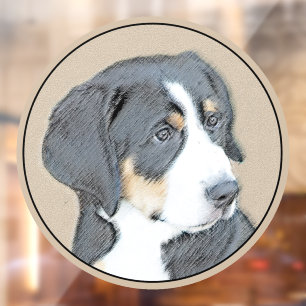 Autocollant Pour Fenêtre Peinture de Chien de Montagne bernois - Art origin