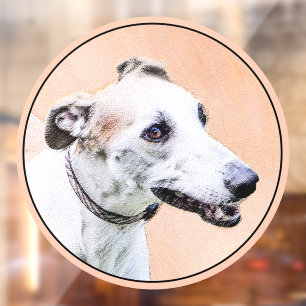 Autocollant Pour Fenêtre Peinture de Greyhound - Joli Art Original de Chien