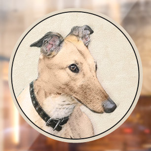 Autocollant Pour Fenêtre Peinture de Greyhound - Joli Art Original de Chien