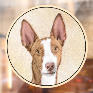 Autocollant Pour Fenêtre Peinture de Podenco d'Ibiza - Art original mignon