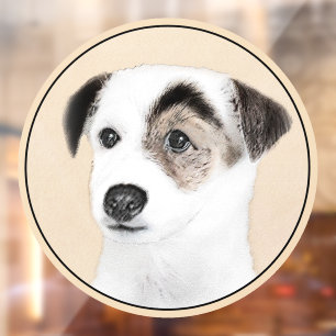 Autocollant Pour Fenêtre Peinture de Terrier Parson Jack Russell - Art Cani