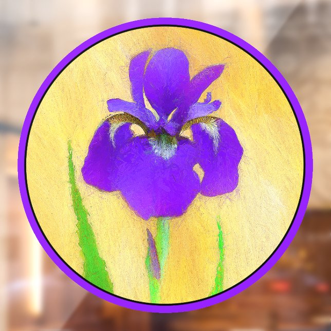 Autocollant Pour Fenêtre Peinture Iris à cordes - Art Fleur d'origine (Feuille 2)