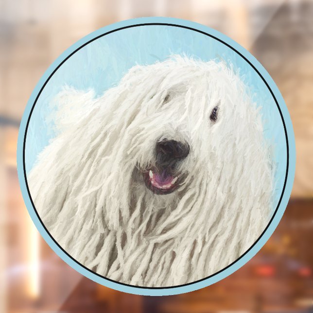 Autocollant Pour Fenêtre Peinture Komondor - Cute Original Chien Art (Feuille 2)