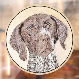 Autocollant Pour Fenêtre Peinture pointeur germanique à pois court - Chien