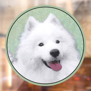 Autocollant Pour Fenêtre Peinture Samoyed - Cute Original Chien Art