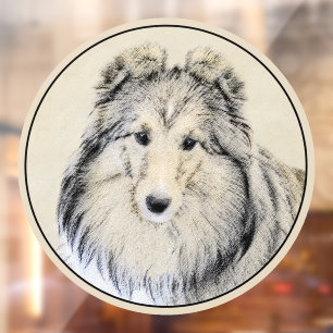 Autocollant Pour Fenêtre Peinture Shetland Sheepdog - Jolie art original ch