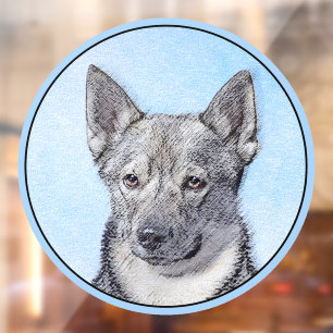Autocollant Pour Fenêtre Peinture Suédoise Vallhund - Cute Original Chien A