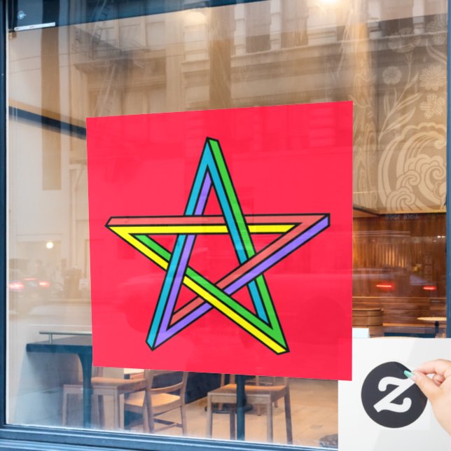 Autocollant Pour Fenêtre Pentacle magique (Fenêtre de café)
