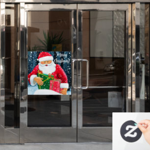 Autocollant Pour Fenêtre Père Noël à Noël dans la neige