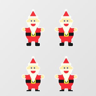 Autocollant Pour Fenêtre Père Noël Cartoon Fun Joli Noël
