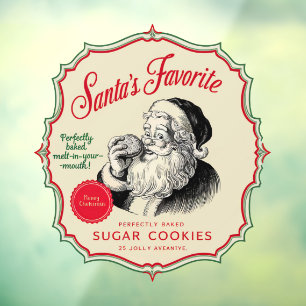 Autocollant Pour Fenêtre Père Noël Cookies de sucre préféré