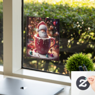 Autocollant Pour Fenêtre Père Noël Cosy Cup