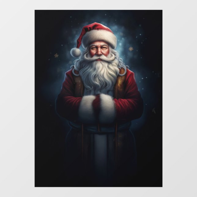 Autocollant Pour Fenêtre Père Noël en robe complète (Feuille)