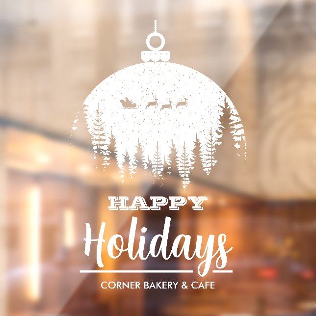 Autocollant Pour Fenêtre Père Noël Sleigh Ornament Joyeuses Fêtes (Feuille 2)