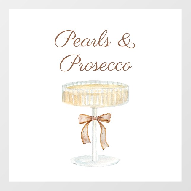 Autocollant Pour Fenêtre Perles et amour de fêtes prénuptiales Prosecco  (Feuille)