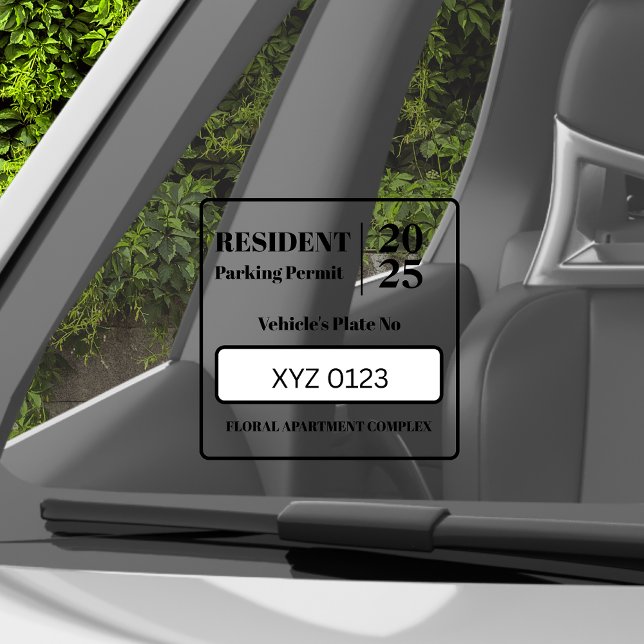 Autocollant Pour Fenêtre Permis de stationnement pour les employés résident (Créateur téléchargé)