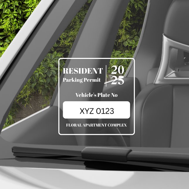 Autocollant Pour Fenêtre Permis de stationnement pour les employés résident (Créateur téléchargé)