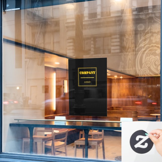 Autocollant Pour Fenêtre Personalized Company Black Modern Custom Business (Fenêtre de café)