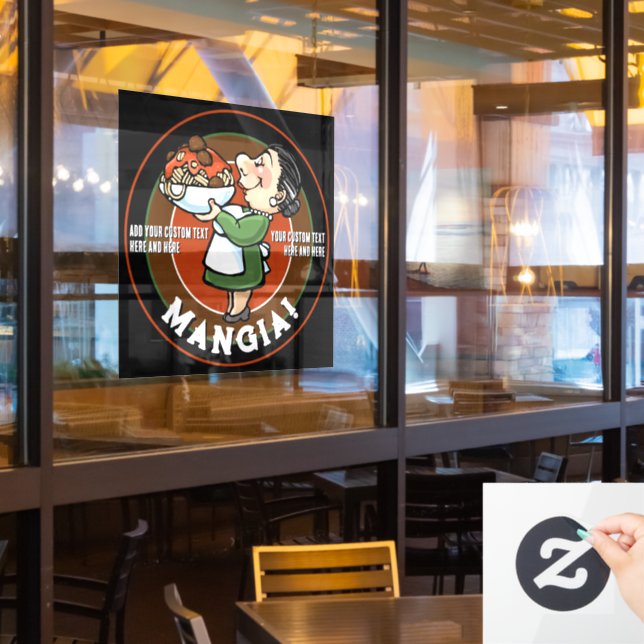 Autocollant Pour Fenêtre Personnalisable Restaurant Italien Promotion Pizze (Fenêtre du restaurant)