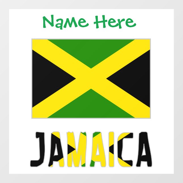 Autocollant Pour Fenêtre Personnalisation verte du drapeau jamaïcain (Feuille)