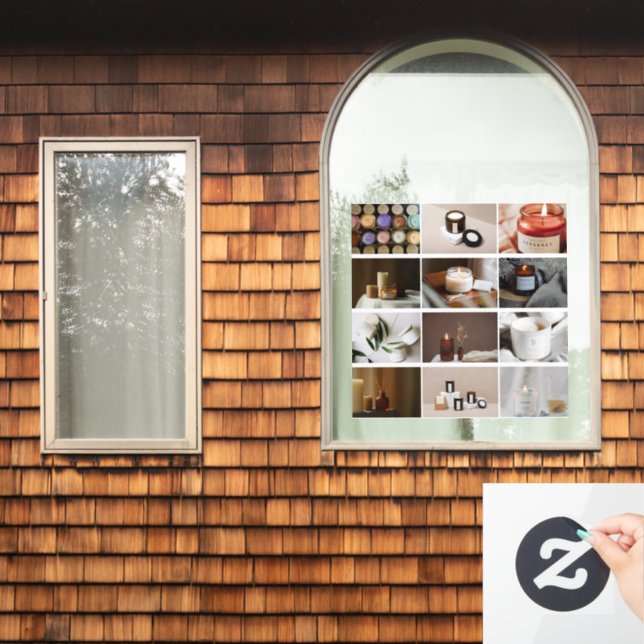 Autocollant Pour Fenêtre Personnalisé 12 Collage Photo Entreprise Chandelle (Fenêtre d'accueil)