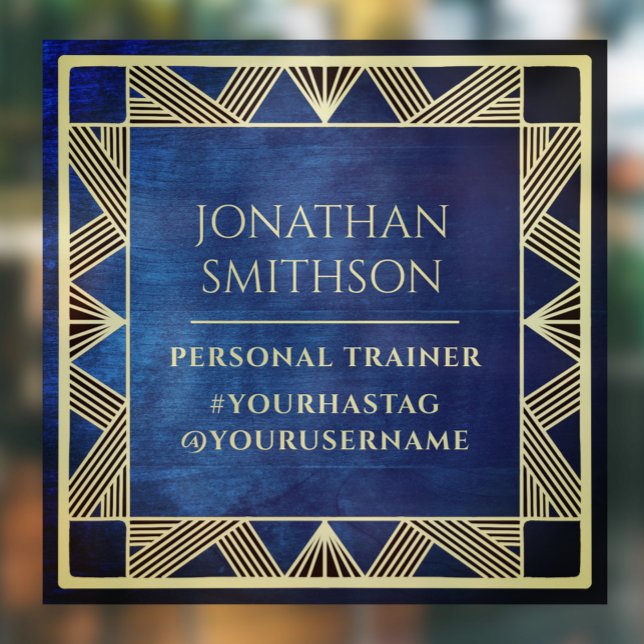 Autocollant Pour Fenêtre Personnalisé Moderne Masculine Bleue Salle De Spor (Créateur téléchargé)