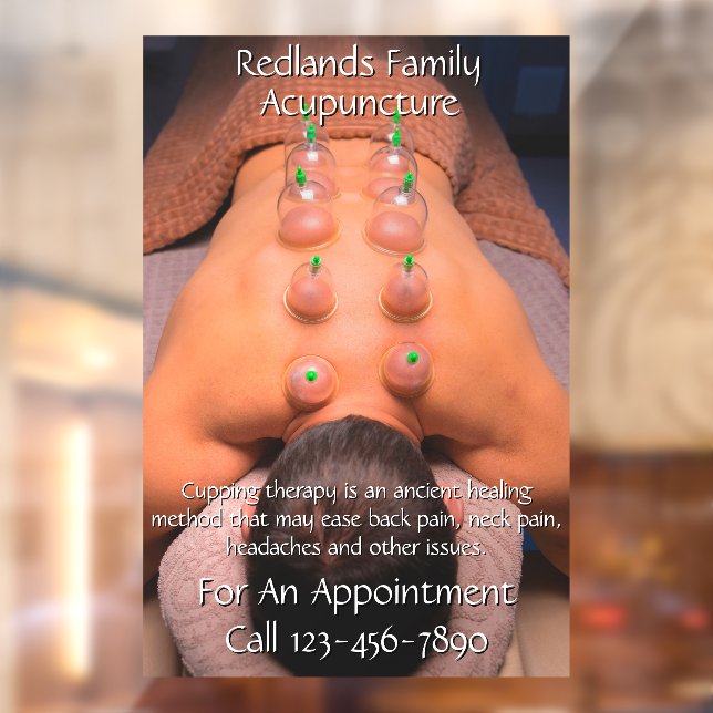 Autocollant Pour Fenêtre Personnaliser Acupuncture Cupping Therapy Business (Feuille 2)