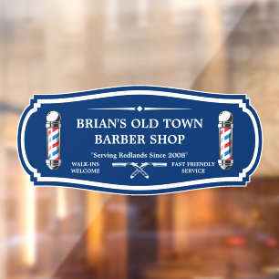 Autocollant Pour Fenêtre Personnaliser Ancien Barbershop Poles Avant
