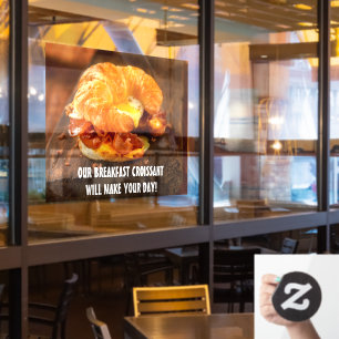 Autocollant Pour Fenêtre Personnaliser Bacon Egg Fromage Croissant Restaura