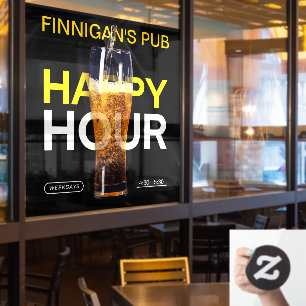 Autocollant Pour Fenêtre Personnaliser Bar Pub Maison Publique Bière Happy 