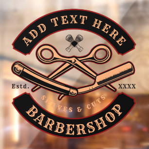 Autocollant Pour Fenêtre Personnaliser Barbershop Business Front