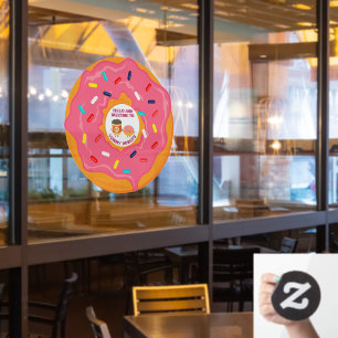 Autocollant Pour Fenêtre Personnaliser Bienvenue Café et Boutique de Donuts