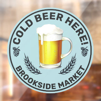 Autocollant Pour Fenêtre Personnaliser bière froide ici commodité magasin a