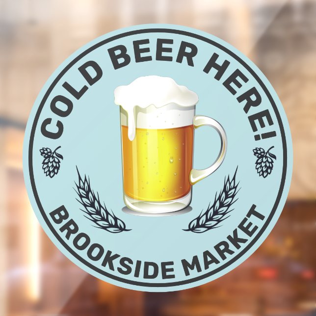 Autocollant Pour Fenêtre Personnaliser bière froide ici commodité magasin a (Feuille 2)