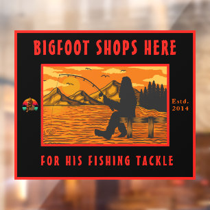 Autocollant Pour Fenêtre Personnaliser Bigfoot Fishing Tackle Shop Logo