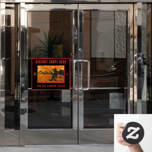Autocollant Pour Fenêtre Personnaliser Bigfoot Fishing Tackle Shop Logo (Porte de bureau)