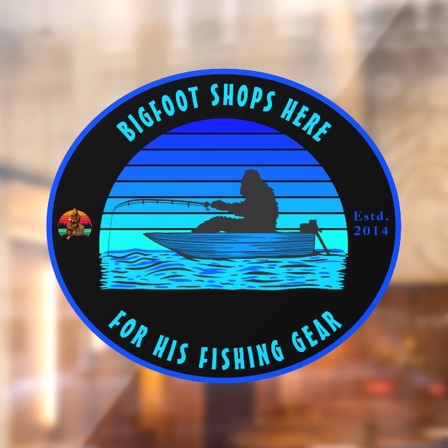 Autocollant Pour Fenêtre Personnaliser Bigfoot Pêche Tackle Shop Logo Avant (Feuille 2)