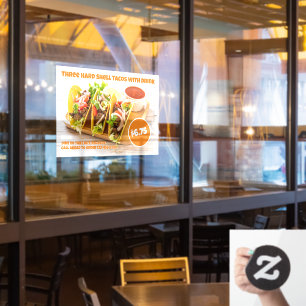 Autocollant Pour Fenêtre Personnaliser Boisson Tacos Mexicains à Coquille R