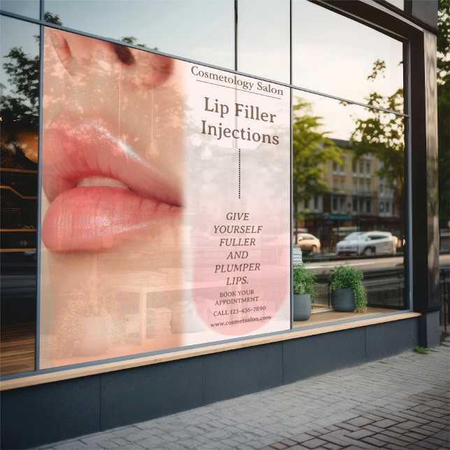 Autocollant Pour Fenêtre Personnaliser Botox Lip Filler Cosmetologie Beauté (Créateur téléchargé)