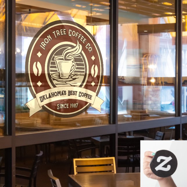 Autocollant Pour Fenêtre Personnaliser Café Générique Boutique Avant Rustiq (Fenêtre du restaurant)