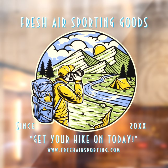 Autocollant Pour Fenêtre Personnaliser Camping Randonnées Marchandises spor (Feuille 2)