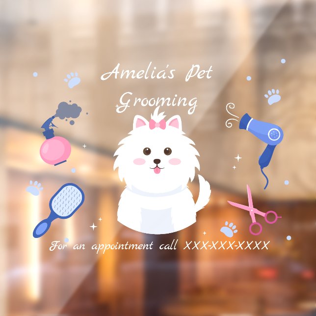 Autocollant Pour Fenêtre Personnaliser Chien Animaux de Compagnie Boutique  (Feuille 2)