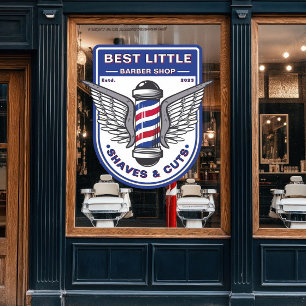 Autocollant Pour Fenêtre Personnaliser Classique Barbier Boutique Pole Trad
